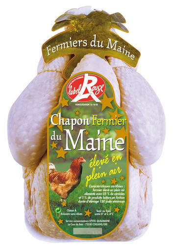 Chapon LR fermier du Maine jaune  -  Env. 2,5/4 KG