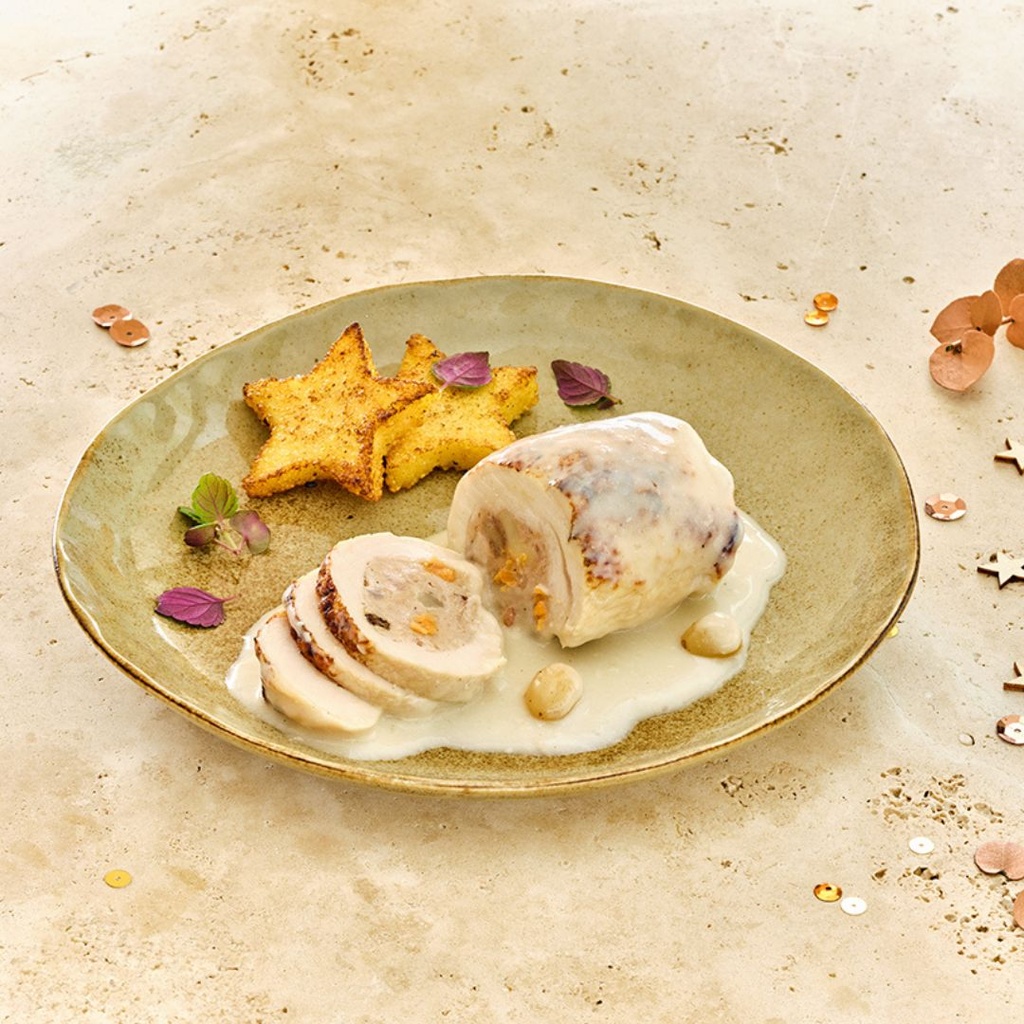 Fondant de chapon farci sauce riesling raisins blonds - 1,72 KG