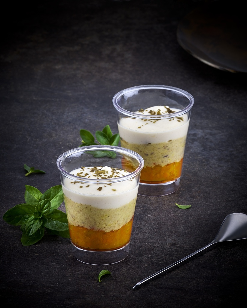 Verrines châtaignes, carottes confites et panais -4x40G