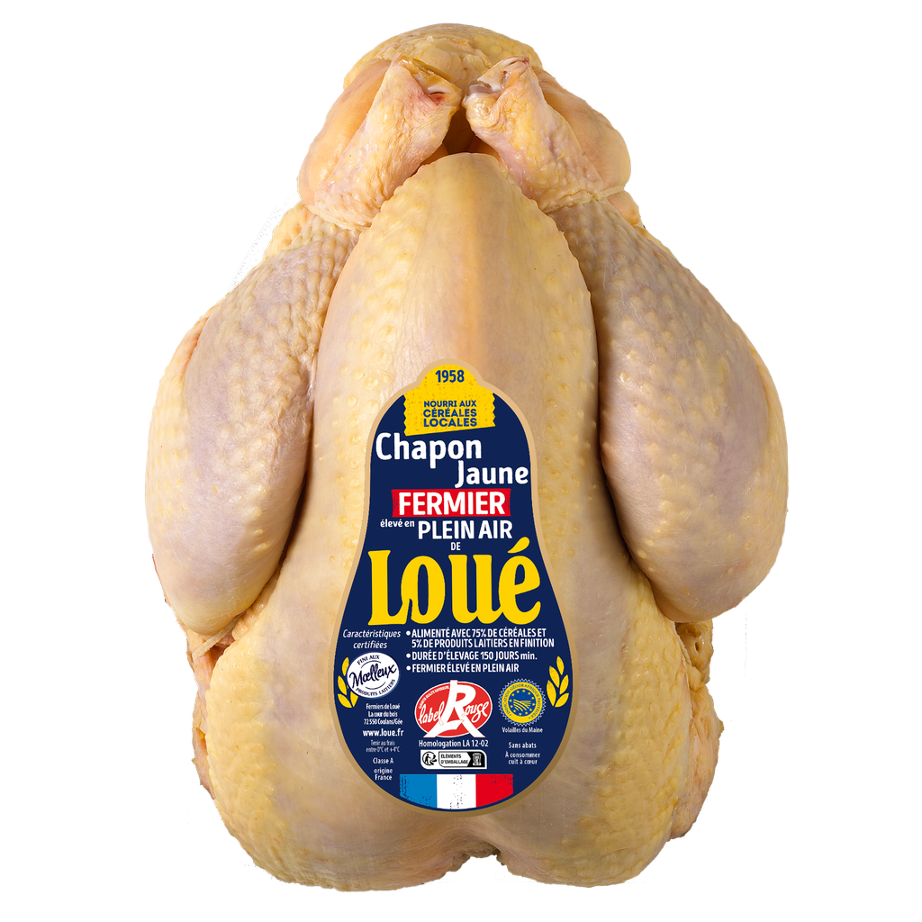 Chapon LR fermier du Maine jaune  -  Env. 3 KG