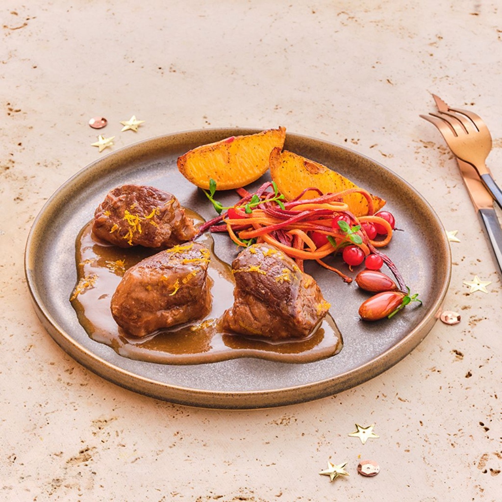 Plat - Sauté d'Autruche, Sauce Agrumes - 1.9 KG