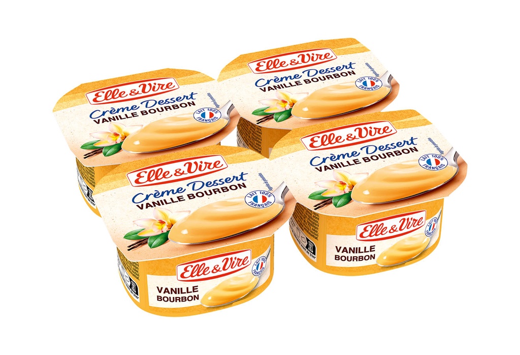 Crème dessert Vanille UHT elle&vire (4 x 100gr)