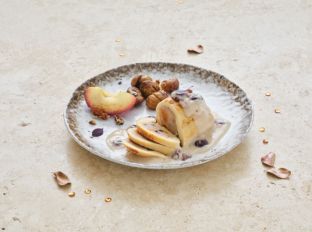 Plat - Fondant de chapon farci, sauce porto et cranberries - 1,720 kg