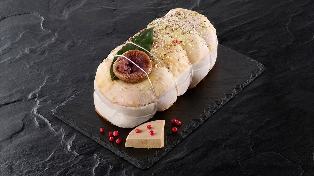 Roti de chapon farci figues et foie gras - 600gr
