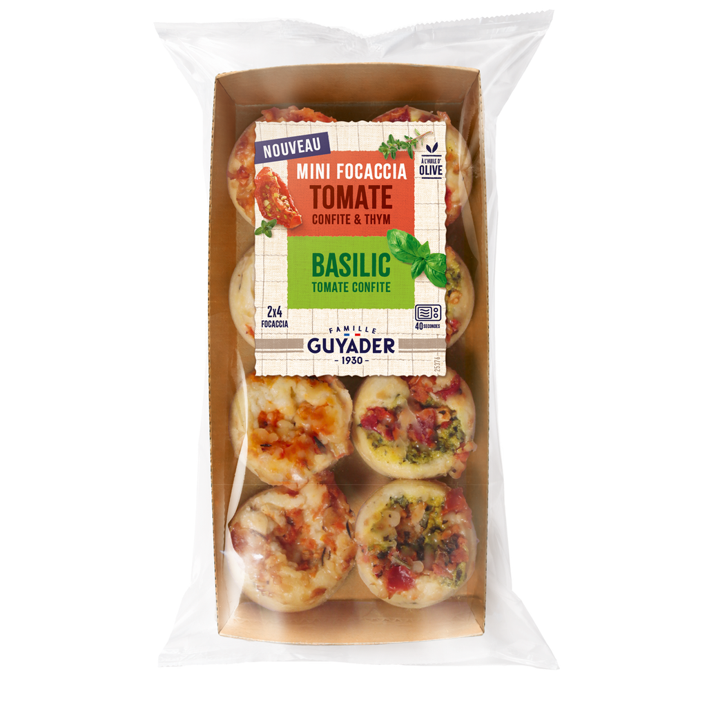 Duo minis focaccias basilic & tomate thym - x 8